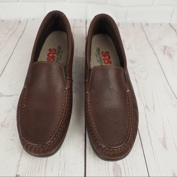 SAS sz 8.5N brown leather comfort loafers - Picture 4 of 12